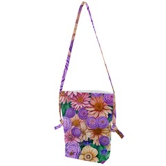 Exotic Tropical Botanical Flowers Pattern Folding Shoulder Bag by GardenOfOphir