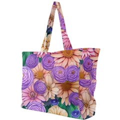 Exotic Tropical Botanical Flowers Pattern Simple Shoulder Bag by GardenOfOphir