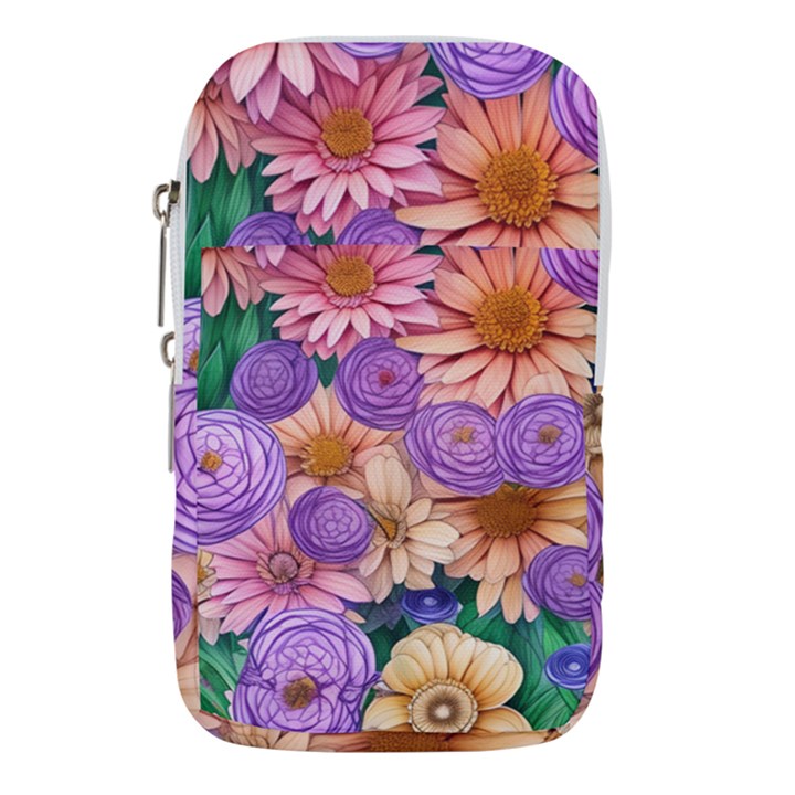 Exotic Tropical Botanical Flowers Pattern Waist Pouch (Large)