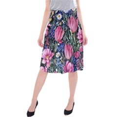 Tropical Paradise Midi Beach Skirt by GardenOfOphir