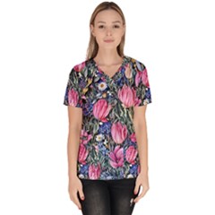 Tropical Paradise Women s V-neck Scrub Top by GardenOfOphir