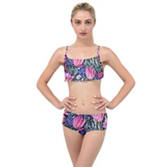 Tropical Paradise Layered Top Bikini Set by GardenOfOphir