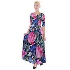 Tropical Paradise Half Sleeves Maxi Dress by GardenOfOphir