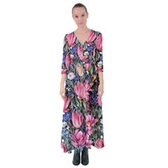 Tropical Paradise Button Up Maxi Dress by GardenOfOphir