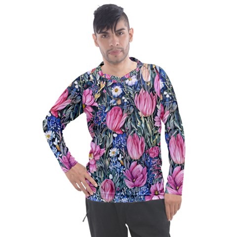 Tropical Paradise Men s Pique Long Sleeve Tee by GardenOfOphir