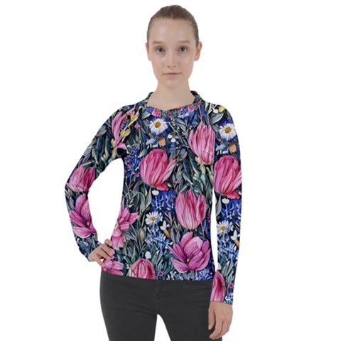 Tropical Paradise Women s Pique Long Sleeve Tee by GardenOfOphir