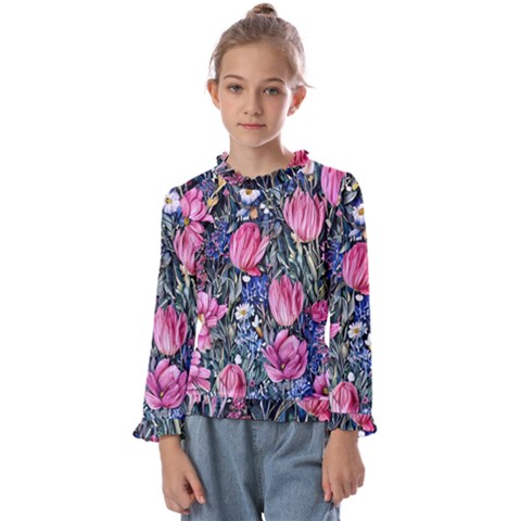 Tropical Paradise Kids  Frill Detail Tee by GardenOfOphir