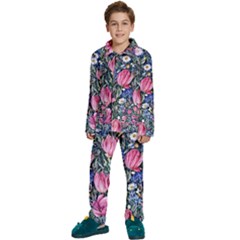 Tropical Paradise Kids  Long Sleeve Velvet Pajamas Set by GardenOfOphir