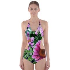 Bouquet Of Sunshine Cut-out One Piece Swimsuit by GardenOfOphir