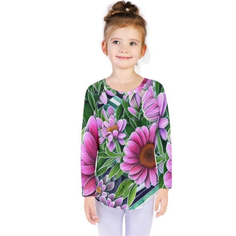 Bouquet Of Sunshine Kids  Long Sleeve Tee by GardenOfOphir