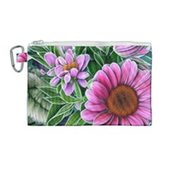 Bouquet Of Sunshine Canvas Cosmetic Bag (large) by GardenOfOphir