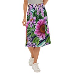 Bouquet Of Sunshine Midi Panel Skirt by GardenOfOphir