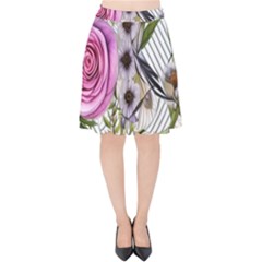 Summertime Blooms Velvet High Waist Skirt by GardenOfOphir