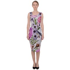 Summertime Blooms Sleeveless Pencil Dress by GardenOfOphir