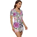 Summertime Blooms Low Cut Cap Sleeve Mini Dress View3