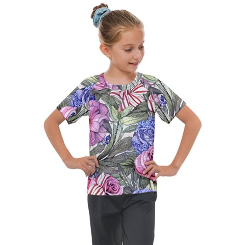 Garden Of Flowers Kids  Mesh Piece Tee by GardenOfOphir