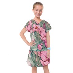 Nature-inspired Flowers Kids  Drop Waist Dress by GardenOfOphir