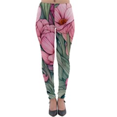 Nature-inspired Flowers Lightweight Velour Leggings by GardenOfOphir