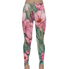 Nature-inspired Flowers Lightweight Velour Classic Yoga Leggings by GardenOfOphir