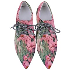 Nature-inspired Flowers Pointed Oxford Shoes by GardenOfOphir