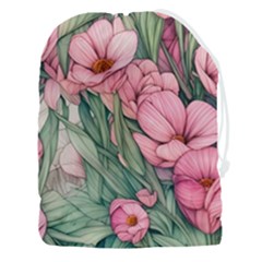 Nature-inspired Flowers Drawstring Pouch (3xl) by GardenOfOphir