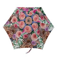 Boho Botanical Flowers Mini Folding Umbrellas by GardenOfOphir