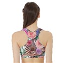 Boho Botanical Flowers Sports Bra with Border View2