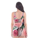 Boho Botanical Flowers Skater Dress Swimsuit View2