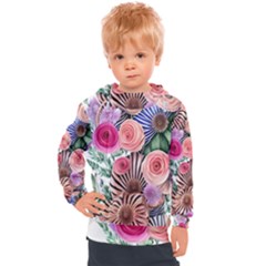 Boho Botanical Flowers Kids  Hooded Pullover by GardenOfOphir