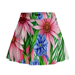 Exotic Tropical Flowers Mini Flare Skirt by GardenOfOphir