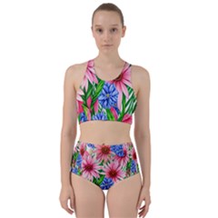 Exotic Tropical Flowers Racer Back Bikini Set by GardenOfOphir