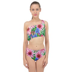 Exotic Tropical Flowers Spliced Up Two Piece Swimsuit by GardenOfOphir