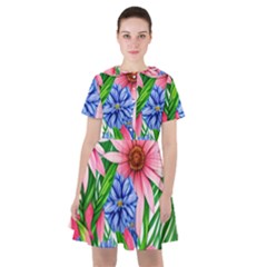 Exotic Tropical Flowers Sailor Dress by GardenOfOphir