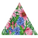 Exotic Tropical Flowers Wooden Puzzle Triangle View1