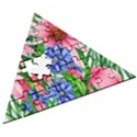 Exotic Tropical Flowers Wooden Puzzle Triangle View3