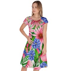 Exotic Tropical Flowers Classic Short Sleeve Dress by GardenOfOphir