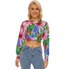 Exotic Tropical Flowers Lightweight Long Sleeve Sweatshirt by GardenOfOphir