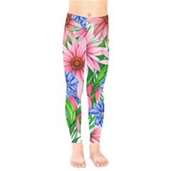 Exotic Tropical Flowers Kids  Classic Winter Leggings by GardenOfOphir