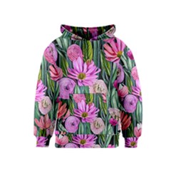 Floral Watercolor Kids  Pullover Hoodie by GardenOfOphir