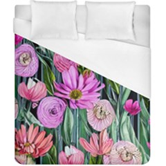 Floral Watercolor Duvet Cover (california King Size) by GardenOfOphir