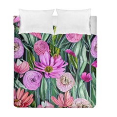 Floral Watercolor Duvet Cover Double Side (full/ Double Size) by GardenOfOphir