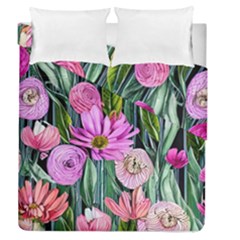 Floral Watercolor Duvet Cover Double Side (queen Size) by GardenOfOphir