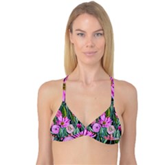 Floral Watercolor Reversible Tri Bikini Top by GardenOfOphir