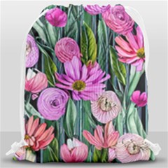 Floral Watercolor Drawstring Bag (large) by GardenOfOphir