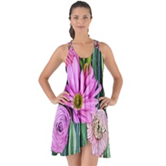 Floral Watercolor Show Some Back Chiffon Dress by GardenOfOphir