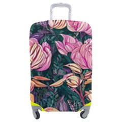 Retro Botanical Flowers Luggage Cover (medium) by GardenOfOphir