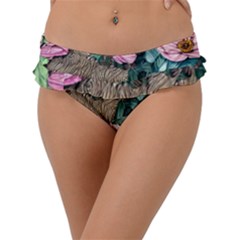 Cottagecore Aesthetics Frill Bikini Bottoms by GardenOfOphir