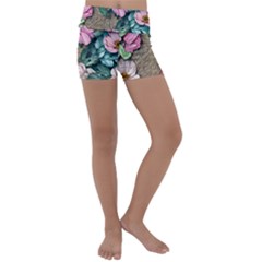 Cottagecore Aesthetics Kids  Lightweight Velour Yoga Shorts by GardenOfOphir