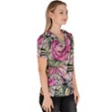 Summer Floral Women s V-Neck Scrub Top View3