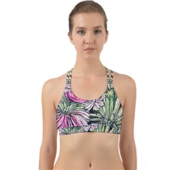 Summer Floral Back Web Sports Bra by GardenOfOphir